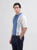 Men's White Oversized Fit Textured Flat Knit Polo Collar T-Shirt