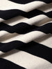 Men's Cream Oversized Fit Striped Flat Knit T-Shirt