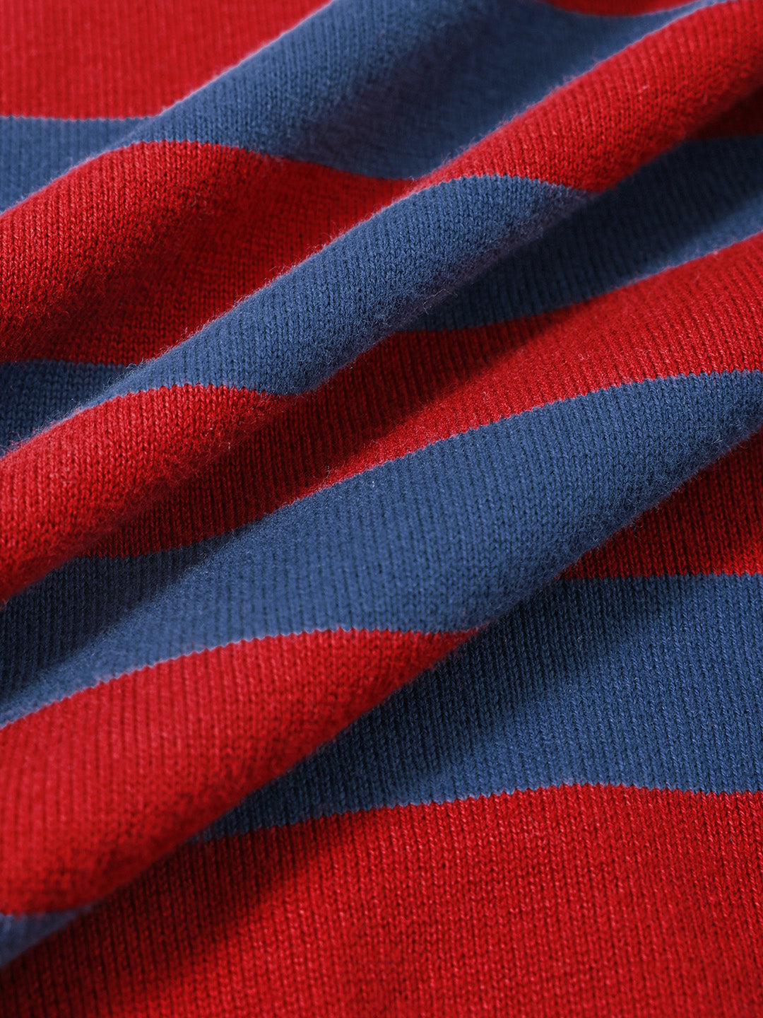Men's Rust Oversized Fit Striped Flat Knit T-Shirt