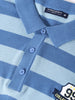 Men's Dark Blue Oversized Fit Striped Flat Knit T-Shirt