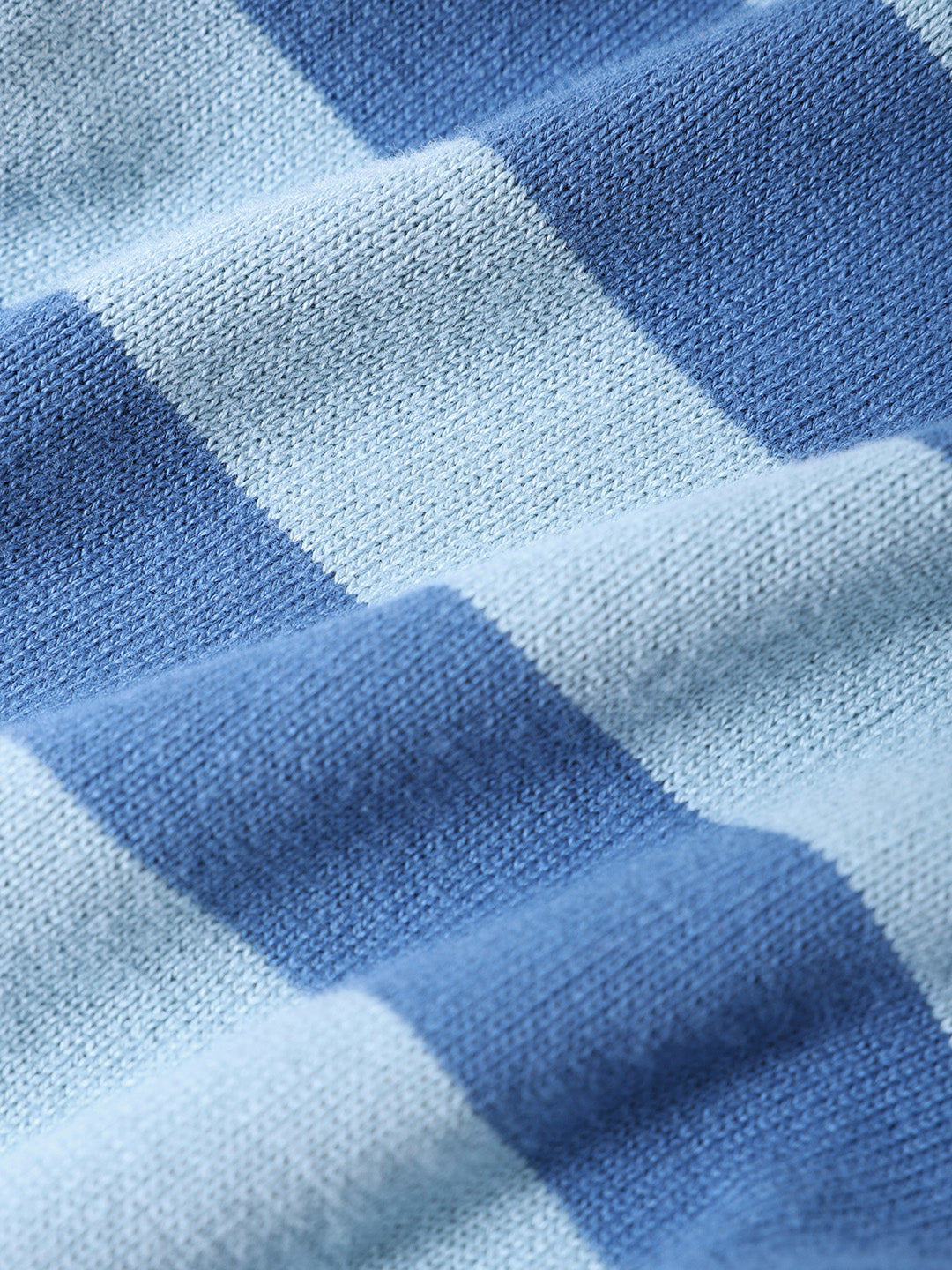 Men's Dark Blue Oversized Fit Striped Flat Knit T-Shirt
