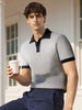 Men's Grey Slim Fit Solid Flat Knit T-Shirt
