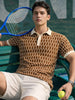 Men's Brown Slim Fit Textured Flat Knit T-Shirt
