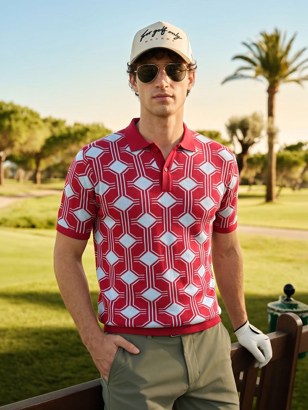 Men's Red Slim Fit Graphic Printed Flat Knit T-Shirt
