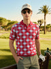 Men's Red Slim Fit Graphic Printed Flat Knit T-Shirt