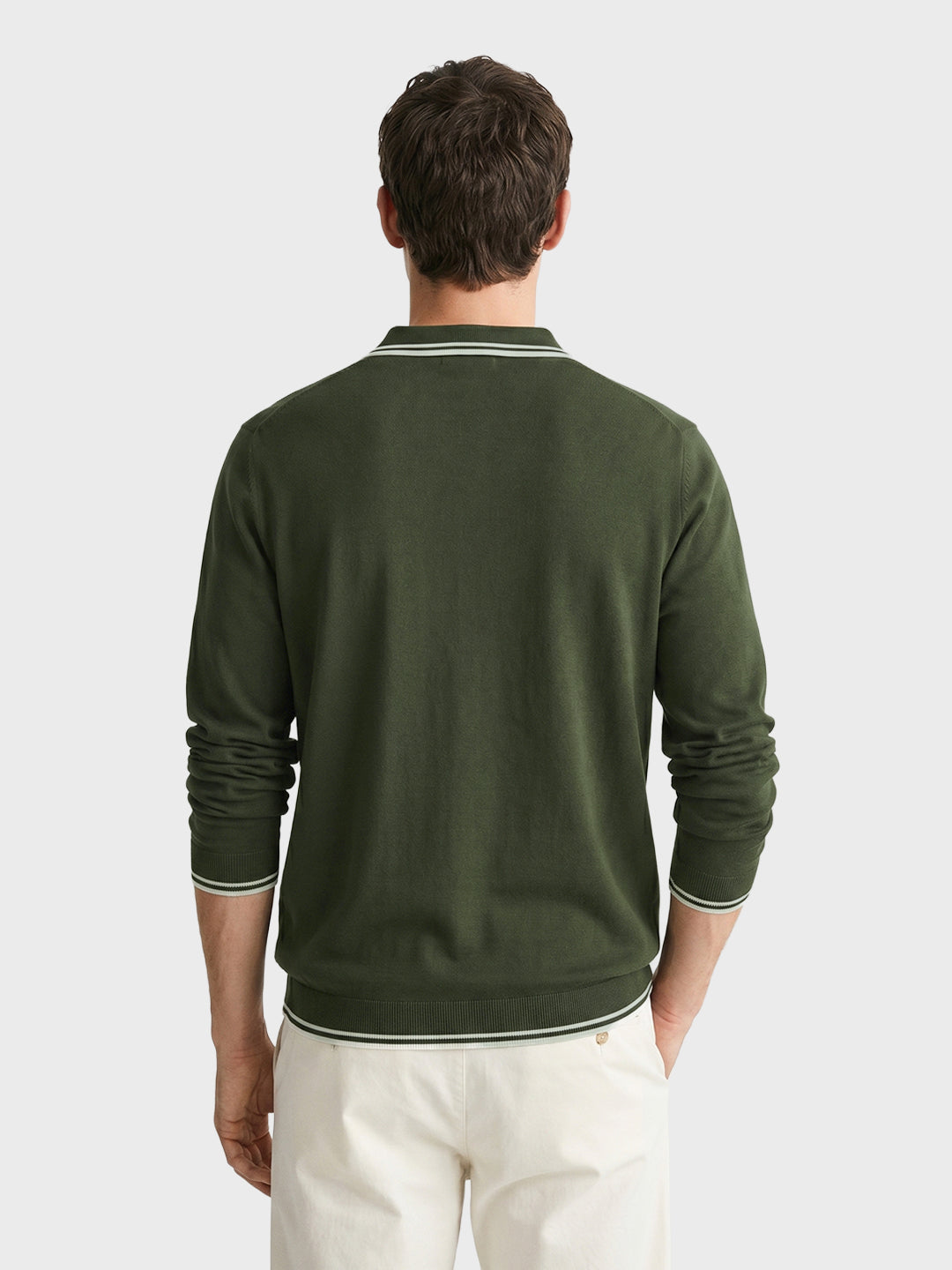 Men's Olive Slim Fit Textured Flat Knit T-Shirt