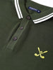 Men's Olive Slim Fit Solid Polo T-Shirt