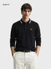 Men's Black Slim Fit Textured Flat Knit T-Shirt