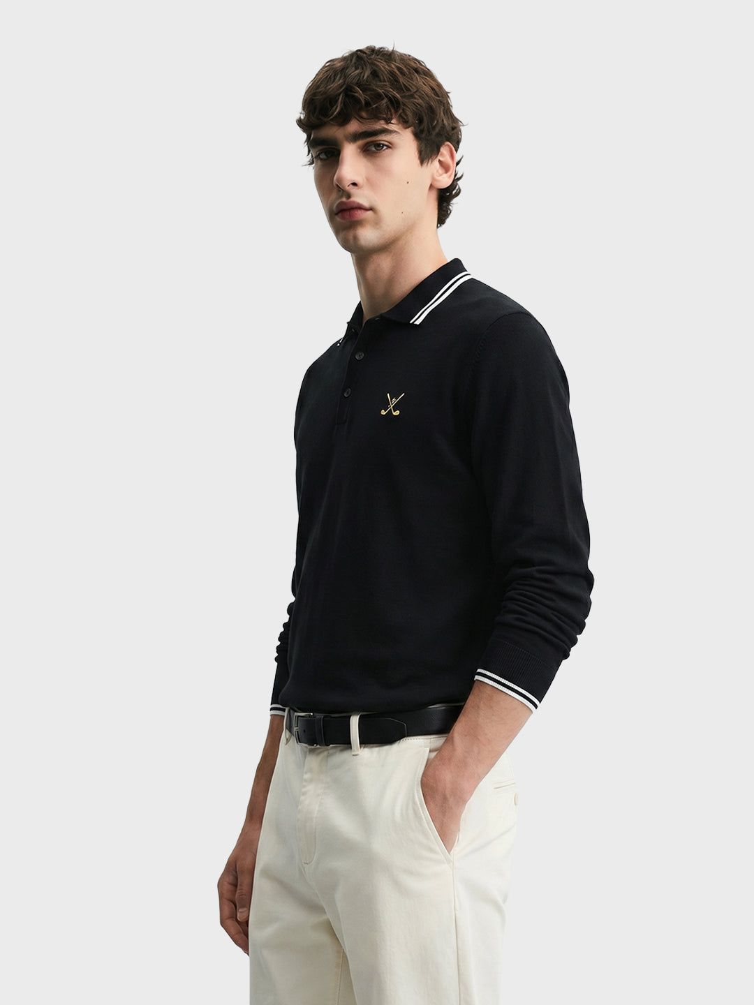 Men's Black Slim Fit Textured Flat Knit T-Shirt