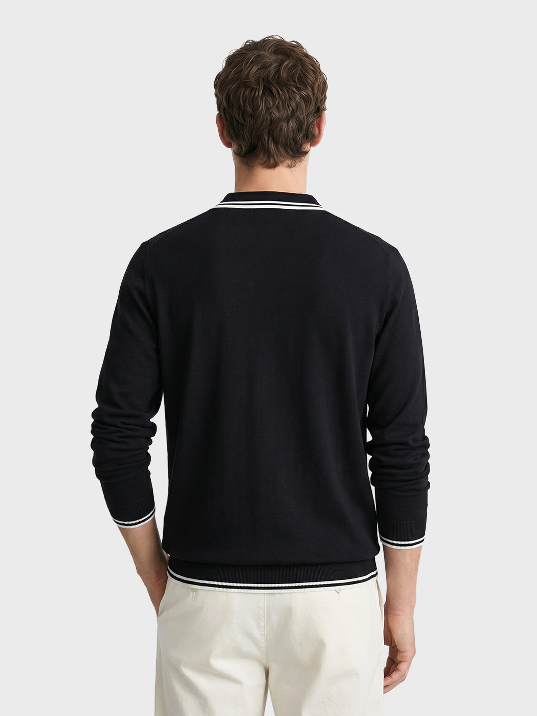 Men's Black Slim Fit Textured Flat Knit T-Shirt