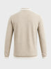 Men's Beige Slim Fit Textured Flat Knit Polo T-Shirt