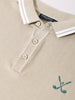 Men's Beige Slim Fit Textured Flat Knit T-Shirt