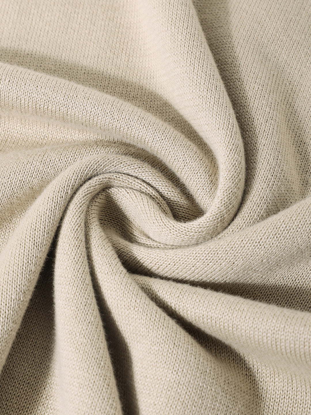 Men's Beige Slim Fit Textured Flat Knit T-Shirt