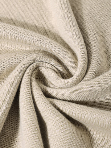 Men's Beige Slim Fit Textured Flat Knit T-Shirt