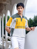 Men's Optic White Oversized Fit Solid Flat Knit T-Shirt