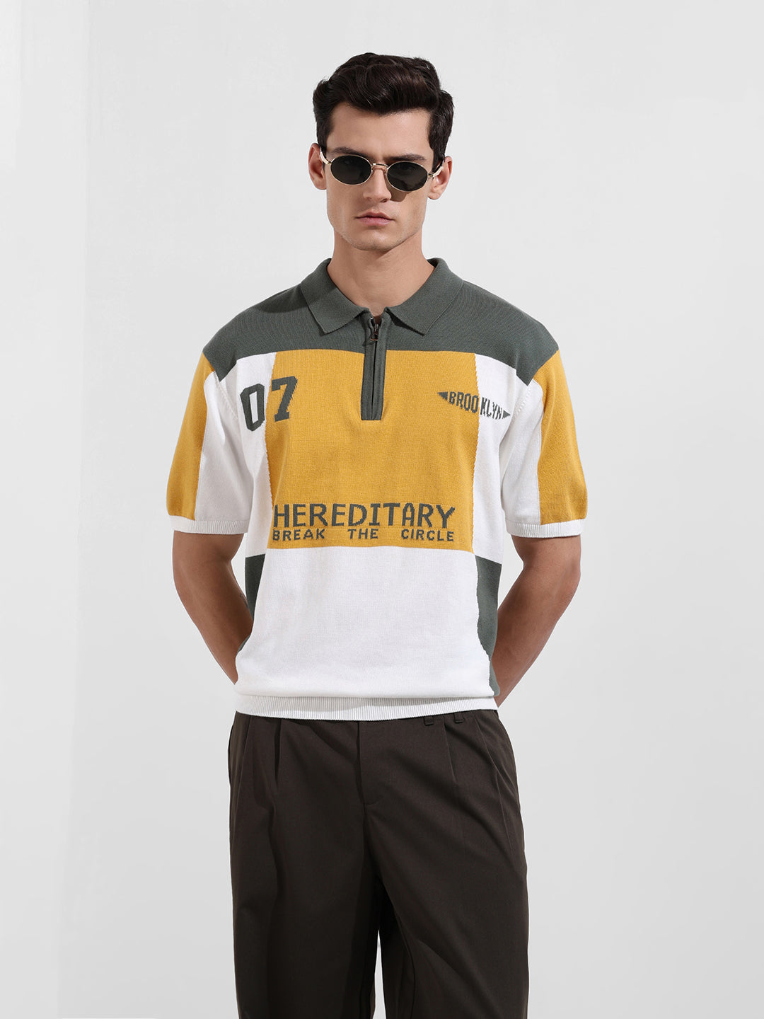 Men's Optic White Oversized Fit Solid Flat Knit T-Shirt