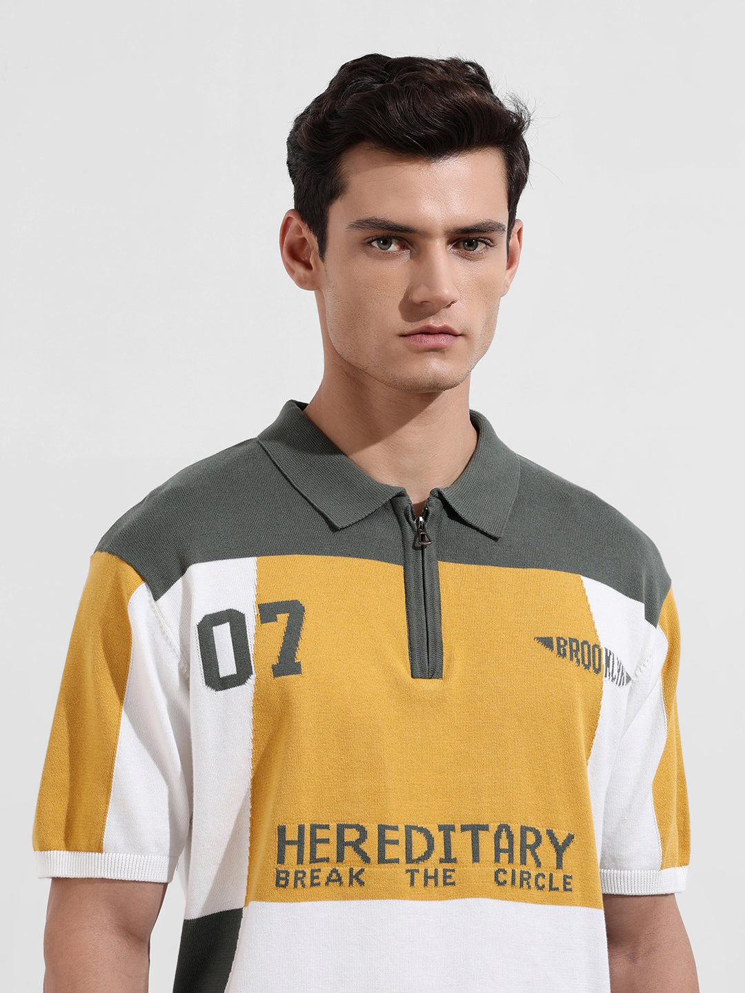 Men's Optic White Oversized Fit Solid Flat Knit T-Shirt