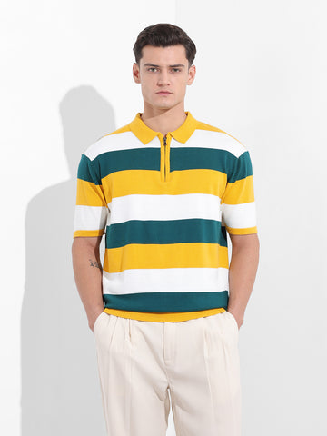 Men's Yellow Oversized Fit Polo Power T-Shirt