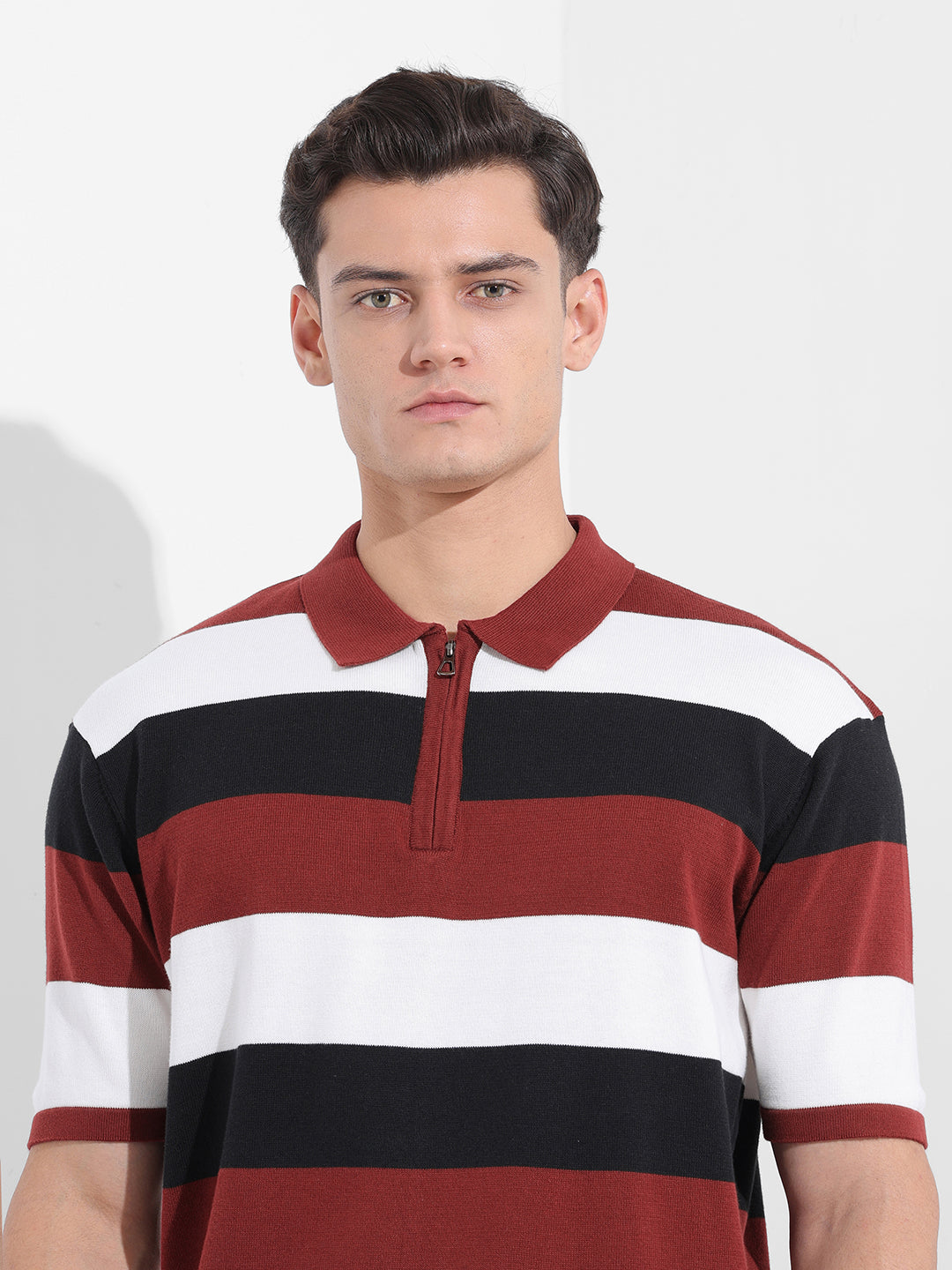 Men's Black Oversized Fit Polo Power T-Shirt