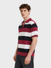 Men's Black Oversized Fit Colourblocked Flat Knit Polo T-Shirt