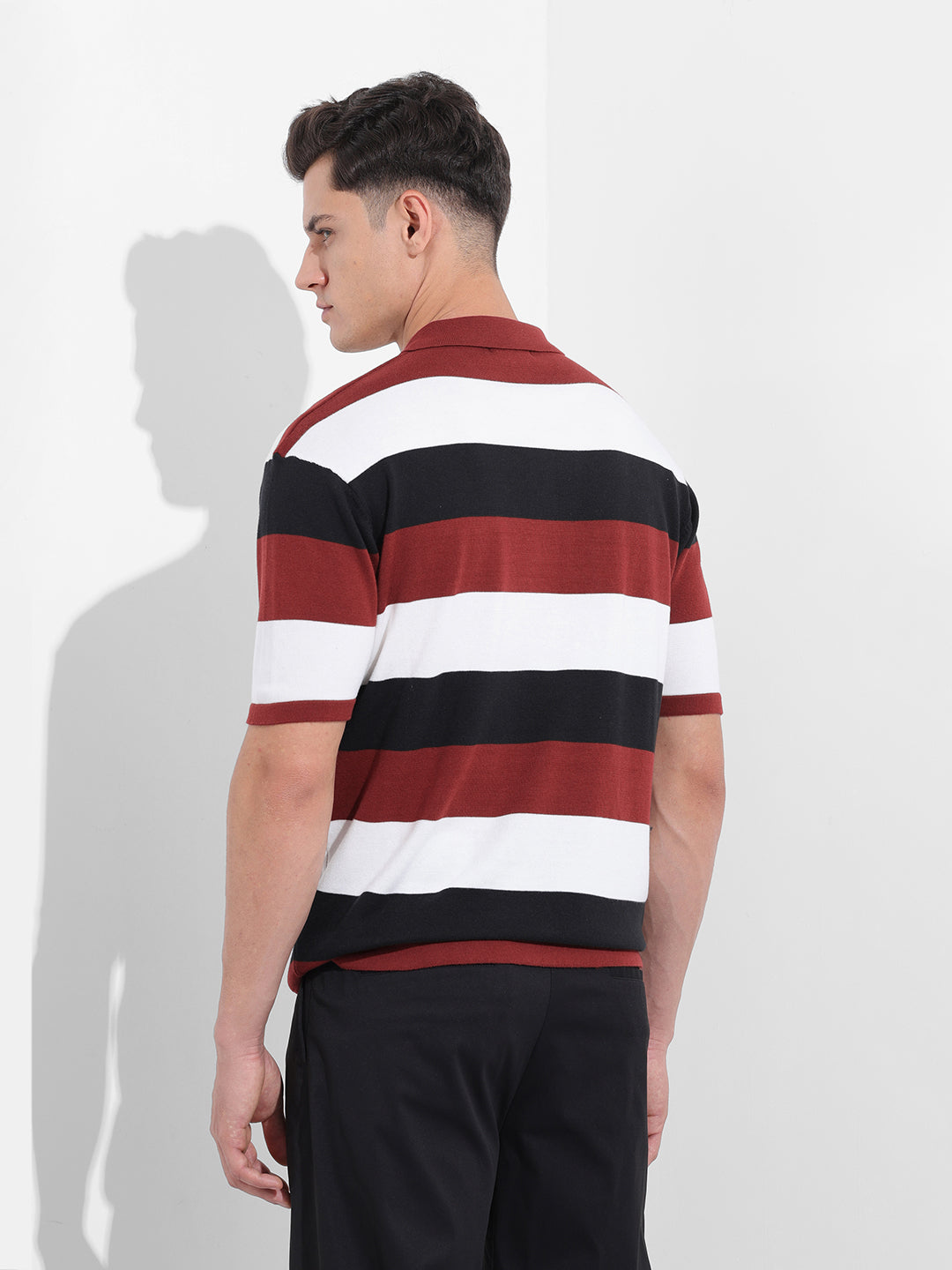 Men's Black Oversized Fit Polo Power T-Shirt