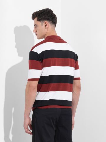 Men's Black Oversized Fit Polo Power T-Shirt
