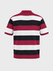 Men's Black Oversized Fit Colourblocked Flat Knit Polo T-Shirt