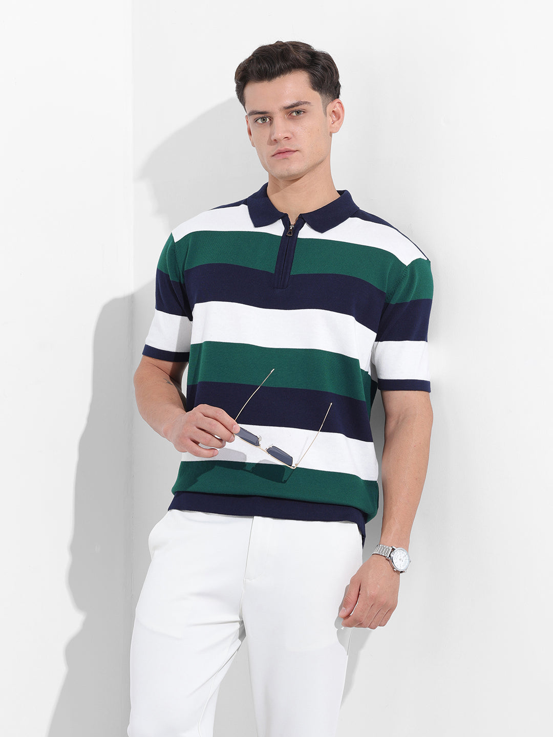 Men's Blue Oversized Fit Polo Power T-Shirt