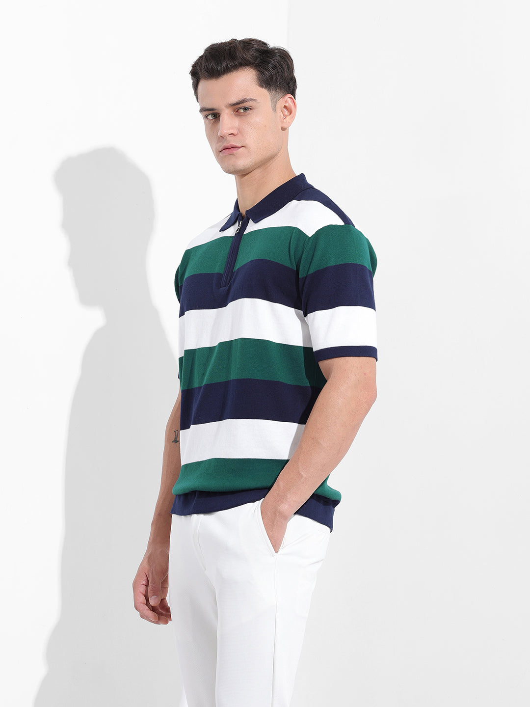 Men's Blue Oversized Fit Polo Power T-Shirt