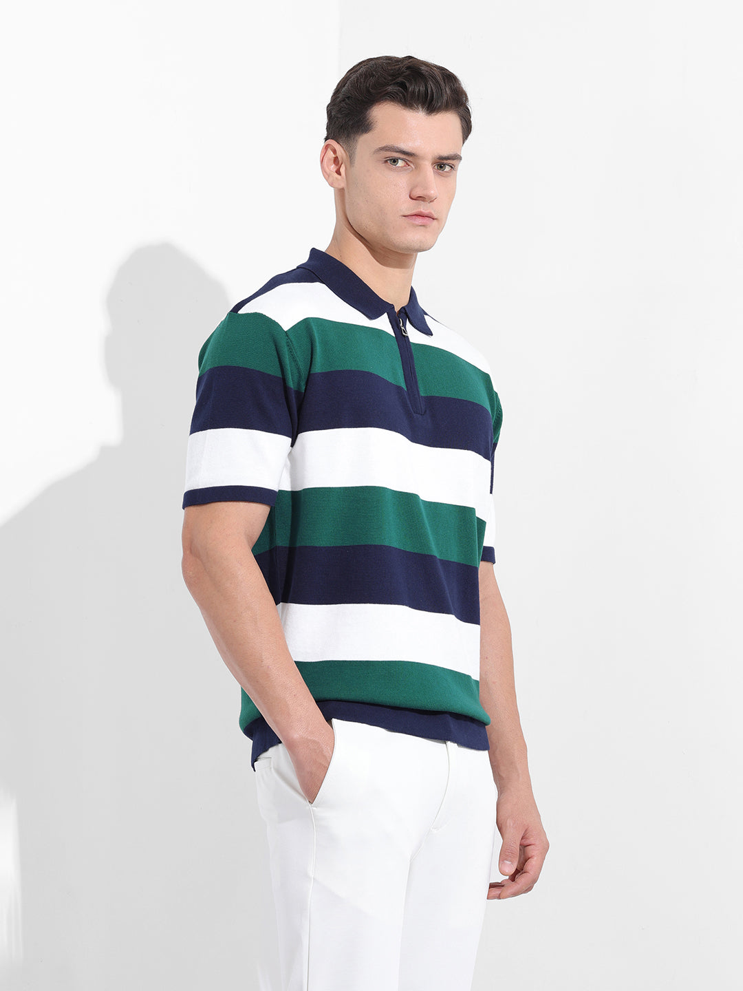 Men's Blue Oversized Fit Polo Power T-Shirt