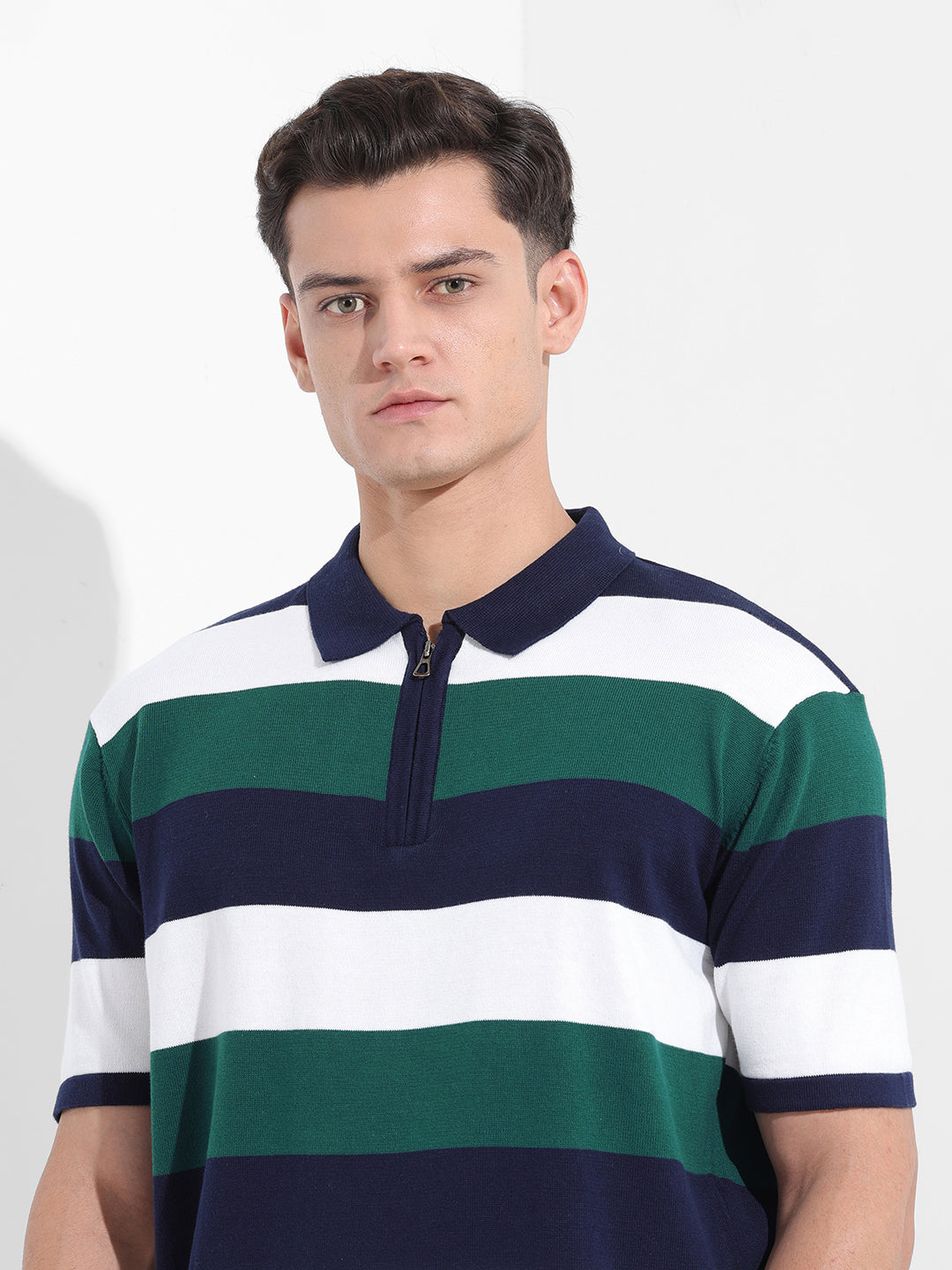 Men's Blue Oversized Fit Polo Power T-Shirt
