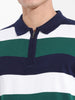 Men's Blue Oversized Fit Polo Power T-Shirt