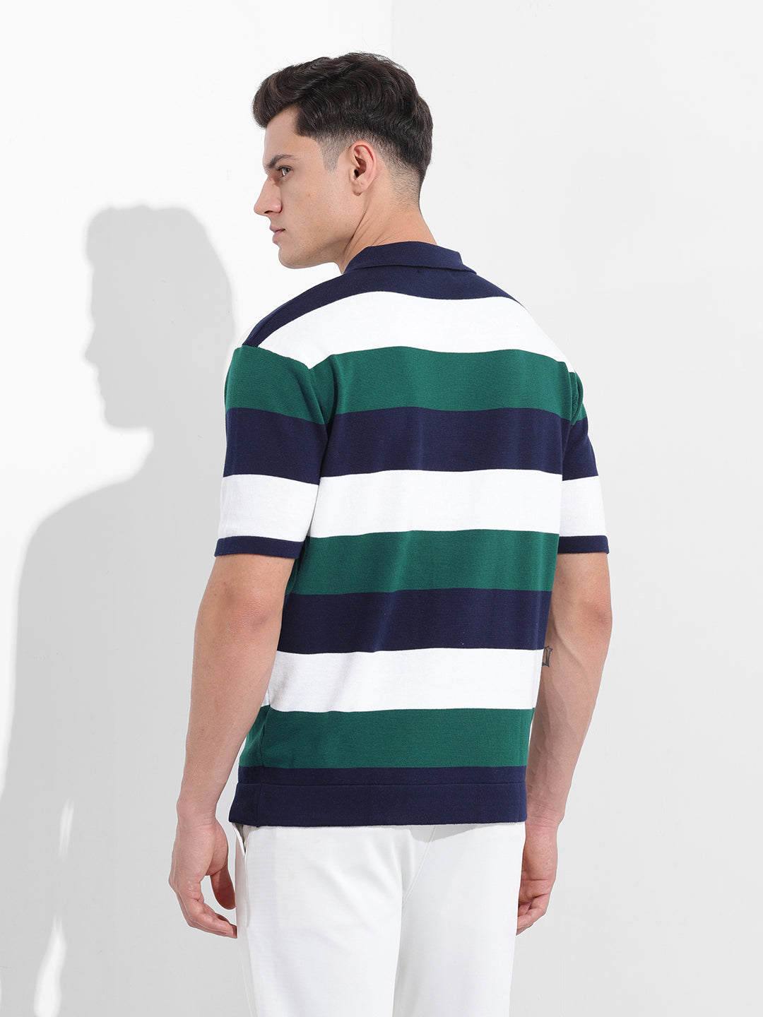Men's Blue Oversized Fit Polo Power T-Shirt
