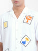 Men's White Relaxed Fit Embroided Resort Wear Shirt