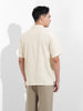 Men's Cream Relaxed Fit Embroided Resort Wear Shirt