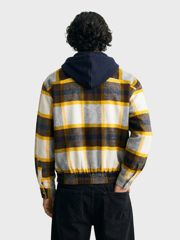 Men's Brown Boxy Fit Checked Casual Shirt
