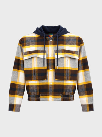 Men's Brown Boxy Fit Checked Casual Shirt
