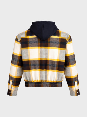 Men's Brown Boxy Fit Checked Casual Shirt