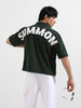 Men's Green Boxy Fit Embroided Street Wear Shirt