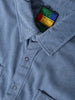 Men's Blue Boxy Fit Embroided Street Wear Shirt