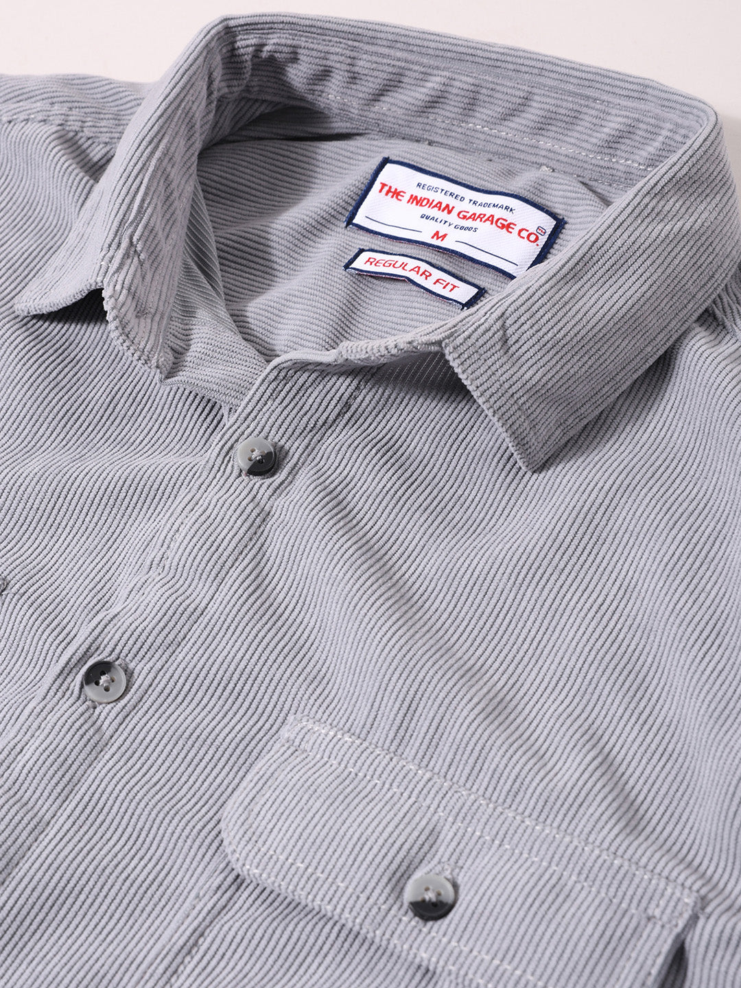 Men's Grey Regular Fit Solid Casual Shirt