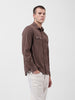Men's Brown Regular Fit Embroided Street Shirt