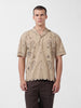 Men's Beige Relaxed Fit Solid  Resort Wear Shirt