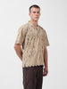 Men's Beige Relaxed Fit Solid  Resort Wear Shirt