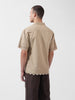 Men's Beige Relaxed Fit Solid  Resort Wear Shirt