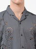Men's Grey Relaxed Fit Solid  Resort Wear Shirt
