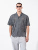 Men's Grey Relaxed Fit Solid  Resort Wear Shirt