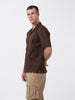 Men's Brown Relaxed Fit Solid  Resort Wear Shirt