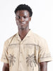 Men's Beige Relaxed Fit Resort Wear Shirt