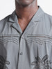 Men's Grey Relaxed Fit Solid  Resort Wear Shirt